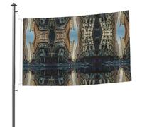 Drapeau double face de 1,5 x 2,4 m avec œillets pour décoration de patio, porche, événement de groupe.