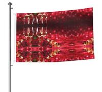 Drapeau double face de 1,5 x 2,4 m avec œillets pour décoration de patio, porche, événement de groupe.