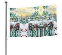 Drapeau double face de 1,5 x 2,4 m pour boîte aux lettres de Noël et cadeaux avec œillets, drapeau décoratif, patio, porche, événement de groupe.