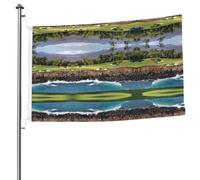 Drapeau double face de 1,5 x 2,4 m pour parcours de golf de plage hawaïen avec œillets, drapeau décoratif, patio, porche, événement de groupe.