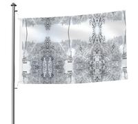 Drapeau double face de 1,5 x 2,4 m pour remontées mécaniques d'hiver avec œillets, drapeau décoratif, patio, porche, événement de groupe.