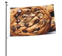 Drapeau double face de 60 cm x 0,9 m - Drapeau de cour extérieur - Chocolat - Cookie - Bannière amusante de bienvenue pour la maison, le jardin, la cour, la pelouse - Décoration d'intérieur/extérieur