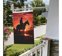 Drapeau double face de 60 x 0,9 cm - Drapeau de cour extérieur Cowboy West - Bannières de bienvenue amusantes pour la maison, le jardin, la cour, la pelouse, la décoration d'intérieur/extérieur