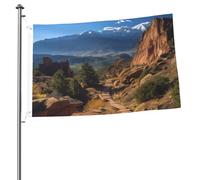 Drapeau double face de 60 x 0,9 cm pour l'extérieur de la cour, Pikes Peak Colorado - Bannière amusante de bienvenue pour la maison, le jardin, la cour, la pelouse, la décoration d'intérieur/extérieur