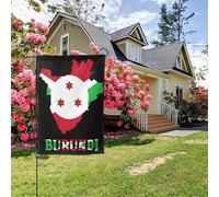 Drapeau double face de la carte du Burundi, 28 x 40 pouces, décoration extérieure pour jardin