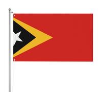Drapeau double face de la République démocratique du Timor-Leste 0,9 x 1,5 m. Drapeau d'extérieur lourd triple couche double face, bannière de jardin en polyester.
