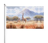 Drapeau double face de la savane africaine 91 x 152 cm Drapeau extérieur lourd triple couche double face 91 x 152 cm Bannière de jardin en polyester