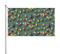 Drapeau double face de l'Atlas des insectes de 0,9 x 1,5 m. Drapeau d'extérieur lourd triple couche double face, bannière de jardin en polyester.