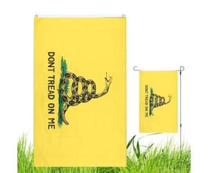 Drapeau double face « Don't Snack on Me » 89 x 150 cm | Gadsden Drapeaux libertariens pour fête extérieure et intérieure - Décoration murale pour cour, terrasse, balcon, porche