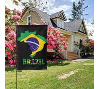 Drapeau double face du Brésil, 28 x 40 pouces, décoration extérieure pour jardin