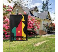 Drapeau double face du Cameroun, 28 x 40 pouces, décoration extérieure pour jardin