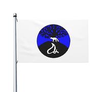 Drapeau double face du drapeau de la nation tribale Mashantucket Pequot Durable pour l'extérieur 3 x 5 pieds, bannières décoratives pour patio et intérieur, drapeaux amusants 3by5 pour fête à la maiso