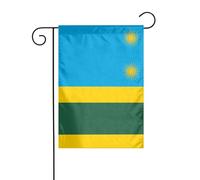 Drapeau double face du Rwanda imprimé pour patio - Convient pour toutes les saisons et festivals, parfait pour le jardin, la terrasse