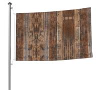 Drapeau double face en bois marron avec œillets - 1,5 x 2,4 m - Drapeau décoratif pour patio, porche, événement de groupe.