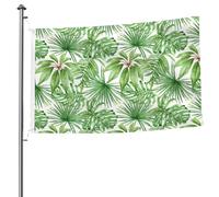 Drapeau double face en feuilles de bananier tropicales de 1,5 x 2,4 m avec œillets, drapeau décoratif, patio, porche, événement de groupe.