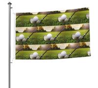 Drapeau double face en forme de balle de golf avec œillets - 1,5 x 2,4 m - Drapeau décoratif pour patio, porche, événement de groupe.