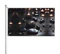 Drapeau double face en forme de cœur noir 91 x 152 cm Drapeau extérieur lourd triple couche double face 91 x 152 cm Bannière de jardin en polyester