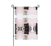 Drapeau double face en polyester avec impression de trois chats pour terrasse, jardin, décoration verticale, cadeau de vacances pour porche et cour