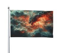 Drapeau double face Evil Dragon de 1,2 x 1,8 m - Bannière robuste d'extérieur et de jardin, parfaite pour la chambre à coucher et le jardin