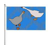 Drapeau double face gris oie 0,9 x 1,5 m. Drapeau d'extérieur lourd triple couche double face, bannière de jardin en polyester.