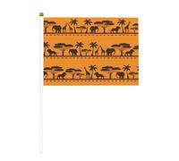 Drapeau double face imprimé animaux africains - Couleurs vives, pour tournois sportifs et matchs