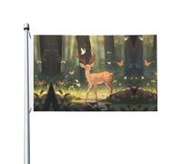 Drapeau double face imprimé Bambi avec œillets pour décoration de fête et patio 91 x 152 cm