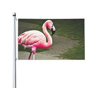 Drapeau double face imprimé flamant rose pour extérieur et intérieur - Bannière décorative de jardin - Taille 0,9 x 1,5 m