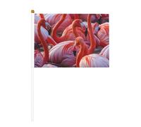 Drapeau double face imprimé flamant rose pour intérieur et extérieur