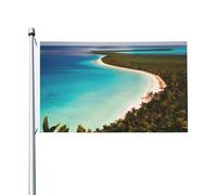 Drapeau double face imprimé île de Cuba pour extérieur et intérieur - Bannière décorative pour jardin et cour - Dimensions : 0,9 x 1,5 m