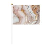 Drapeau double face imprimé marbre or rose pour intérieur et extérieur