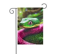 Drapeau double face imprimé serpent vert pour intérieur et extérieur, maison, terrasse, pelouse, jardin, toutes saisons
