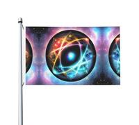 Drapeau double face imprimé univers merveilleux - 0,9 x 1,5 m, convient pour une utilisation en intérieur et en extérieur, festif/événement/décoration d'intérieur (sans poteau)