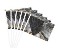 Drapeau double face léger avec texture marbre noir imprimé doré pour fête, défilé, décoration d'intérieur, célébrations