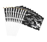 Drapeau double face léger imprimé camouflage noir, gris, blanc