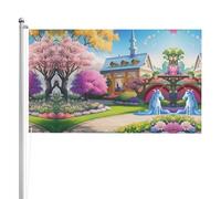 Drapeau double face Licorne Conte de fées 0,9 x 1,5 m. Drapeau d'extérieur lourd triple couche double face, bannière de jardin en polyester.