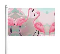 Drapeau double face Love Flamingo 91 x 152 cm Drapeau d'extérieur lourd triple couche double face 91 x 152 cm Bannière de jardin en polyester