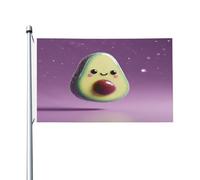 Drapeau double face Love of Avocado 0,9 x 1,5 m - Bannière robuste d'extérieur et de jardin, parfaite pour chambre à coucher et jardin