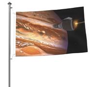 Drapeau double face motif vaisseaux spatiaux dans l'espace - Bannière d'extérieur robuste et décorative, idéale pour le jardin, la chambre et la décoration de fête