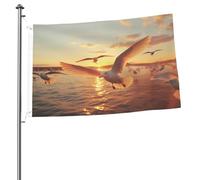 Drapeau double face Mouettes volantes 5 x 7,6 cm - Bannière d'extérieur robuste et décorative, idéale pour le jardin, la chambre et la décoration de fête