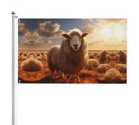 Drapeau double face mouton australien 0,9 x 1,5 m. Drapeau d'extérieur lourd triple couche double face, bannière de jardin en polyester.
