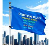 Drapeau double face personnalisé, n'importe quel design/logo/texte, plusieurs tailles, polyester indéchirable à 3 plis, avec sangles Velcro élastiques et crochets pivotants, parfait pour voiturettes