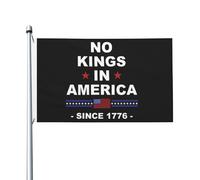 Drapeau double face personnalisé pour la plage (90 x 150 cm), « No King In America Since 1776 » (pas de roi en Amérique depuis 1776), tapisserie pour salle de classe