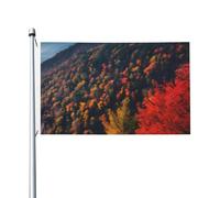 Drapeau double face pour extérieur et intérieur - Motif falaise fumée - Pour jardin et cour - Dimensions : 9,1 x 1,5 m