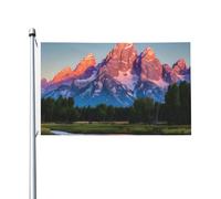 Drapeau double face pour intérieur et extérieur Grand Teton National Park - Bannière décorative pour jardin et cour - Dimensions : 0,9 x 1,5 m