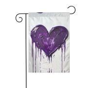 Drapeau double face pour intérieur et extérieur Motif amour Violet