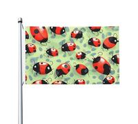 Drapeau double face pour intérieur et extérieur Motif coccinelles Taille 0,9 x 1,5 m
