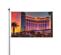 Drapeau double face pour intérieur et extérieur - Motif coucher de soleil de Las Vegas - Taille : 0,9 x 1,5 m