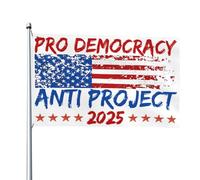 Drapeau double face pour la démocratie et le projet 2025, 1,2 x 1,8 m, pour jardin, cour, sans support
