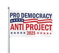 Drapeau double face pour la démocratie et le projet 2025, 1,2 x 1,8 m, pour jardin, cour, sans support