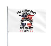 Drapeau double face pour la démocratie et le projet 2025, 1,2 x 1,8 m, pour jardin, cour, sans support